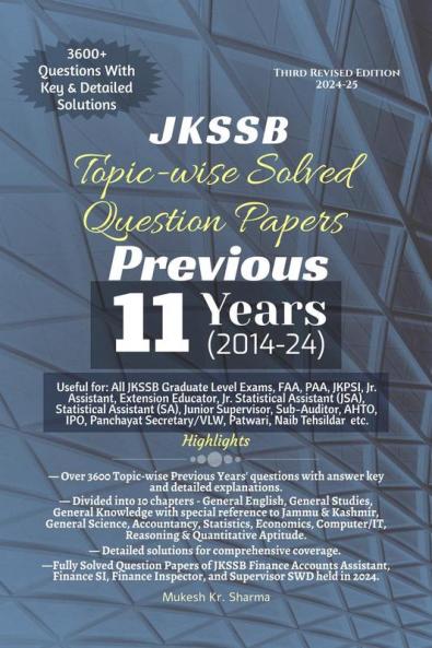 JKSSB Topic-wise Solved Question Papers: Previous 9 Years' (2014-22)