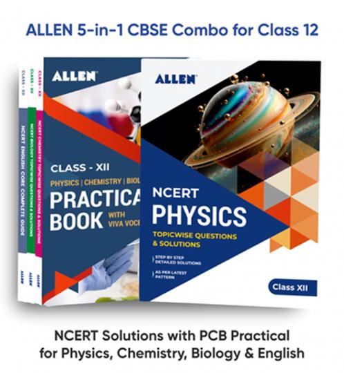 ALLEN 5-in-1 CBSE Combo for Class 12: NCERT Solutions with PCB practical for Physics Chemistry Biology & English