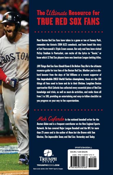 100 Things Red Sox Fans Should Know & Do Before They Die
