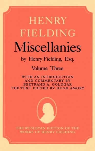 Henry Fielding Miscellanies Volume 3