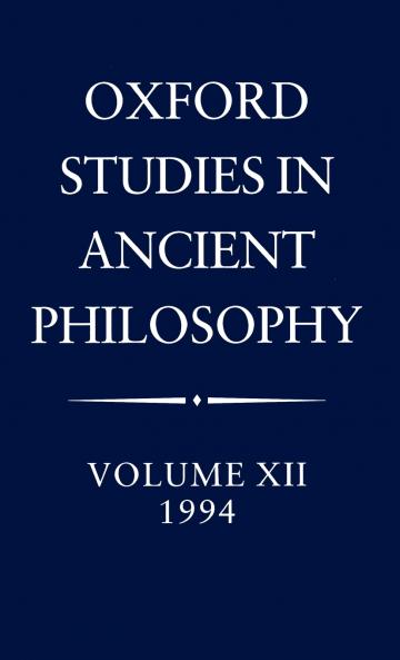 Oxford Studies in Ancient Philosophy