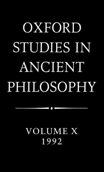 Oxford Studies in Ancient Philosophy