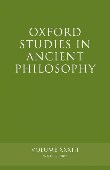 Oxford Studies in Ancient Philosophy