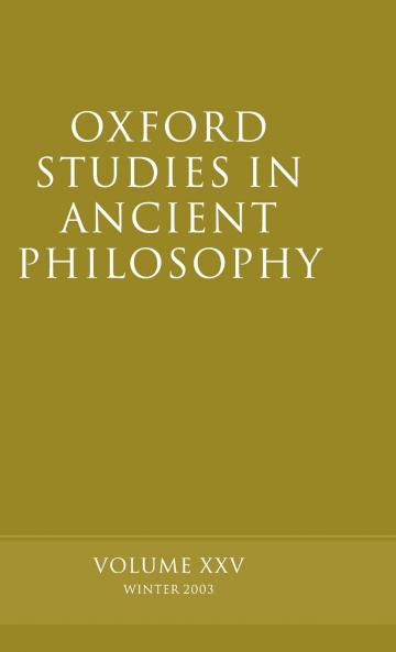 Oxford Studies in Ancient Philosophy