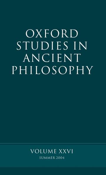 Oxford Studies in Ancient Philosophy