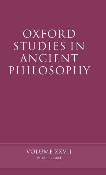 Oxford Studies in Ancient Philosophy