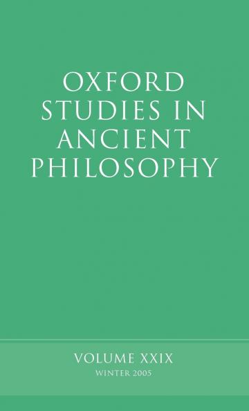 Oxford Studies in Ancient Philosophy Vol XXIX