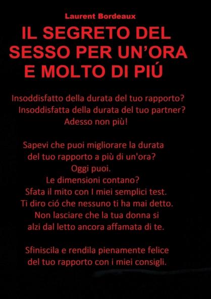 Segreto del Sesso Per Un'ora E Molto Di Piú
