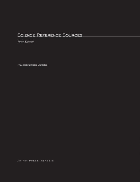 Science Reference Sources fifth edition