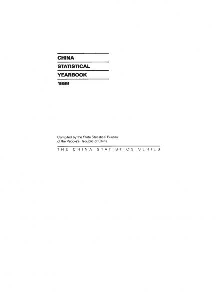 China Statistical Yearbook 1989