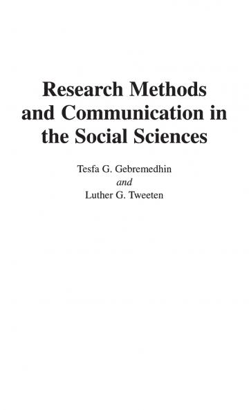 Research Methods and Communication in the Social Sciences