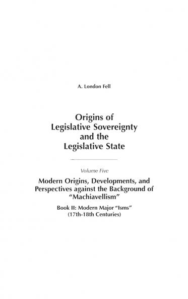 Origins of Legislative Sovereignty and the Legislative State