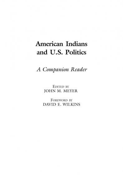 American Indians and U.S. Politics