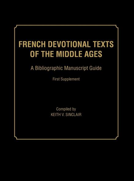 French Devotional Texts of the Middle Ages First Supplement