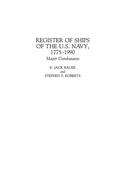 Register of Ships of the U.S. Navy 1775-1990