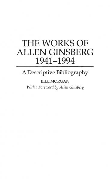 The Works of Allen Ginsberg 1941-1994