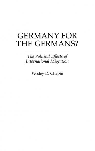 Germany for the Germans?