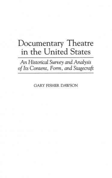 Documentary Theatre in the United States