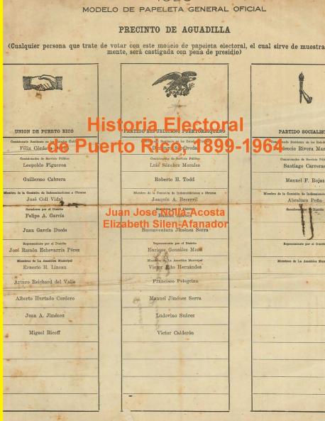 Elecciones en Puerto Rico 1899-1964