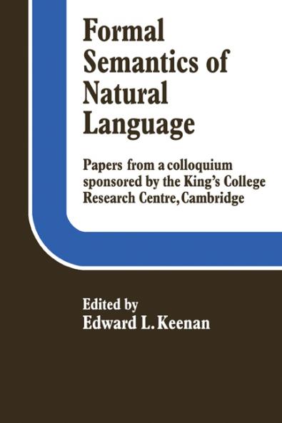 Formal Semantics of Natural Language