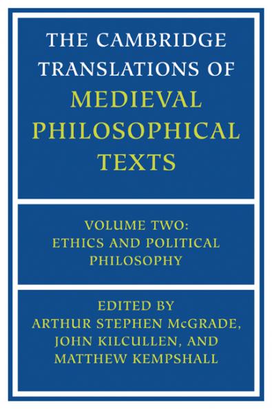The Cambridge Translations of Medieval Philosophical Texts