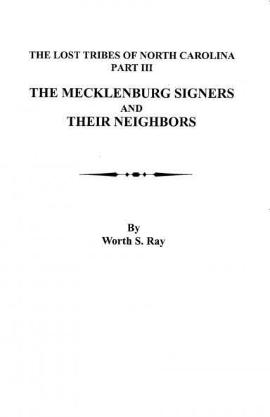 Mecklenburg Signers and Their Neighbors