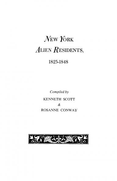 New York Alien Residents 1825-1848