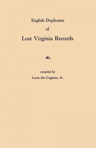 English Duplicates of Lost Virginia Records