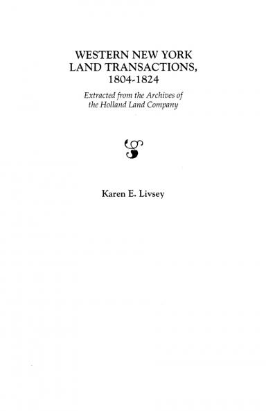 Western New York Land Transactions 1804-1824