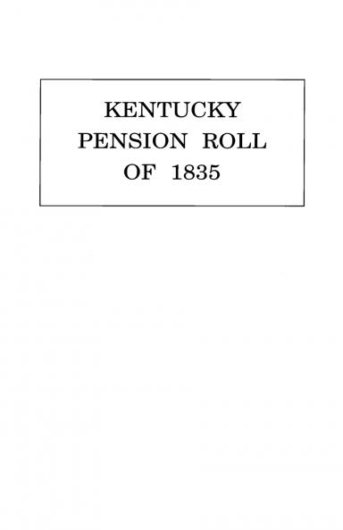 Kentucky Pension Roll for 1835