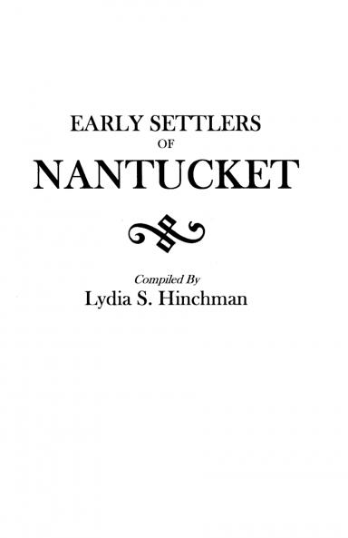 Early Settlers of Nantucket