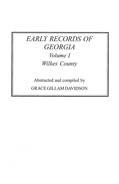 Early Records of Georgia