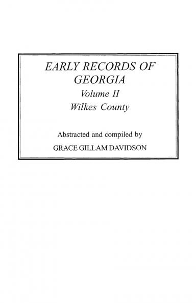Early Records of Georgia