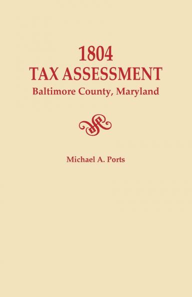 1804 Tax Assessment Baltimore County Maryland