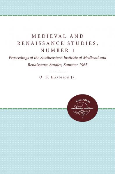 Medieval and Renaissance Studies Number 1