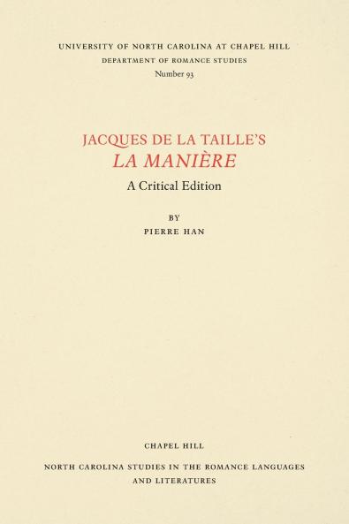 Jacques de la Taille's La Manière