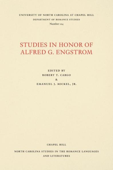 Studies in Honor of Alfred G. Engstrom