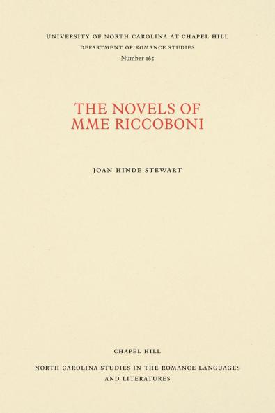 The Novels of Mme Riccoboni