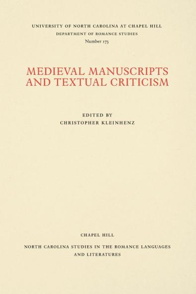 Medieval Manuscripts and Textual Criticism