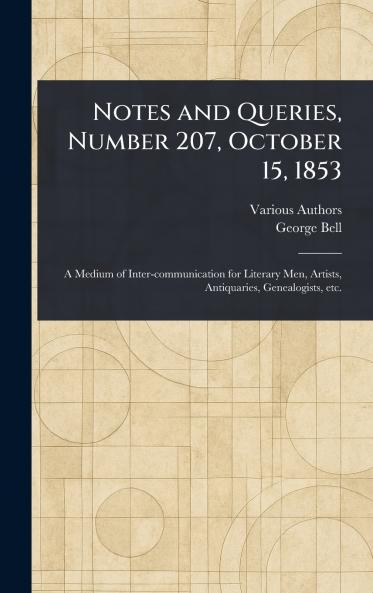 Notes and Queries Number 207 October 15 1853