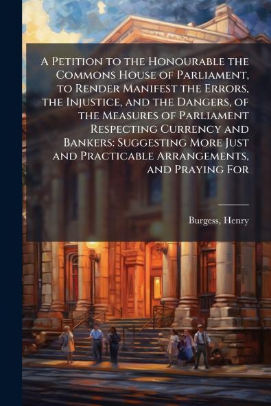 A Petition to the Honourable the Commons House of Parliament to Render Manifest the Errors the Injustice and the Dangers of the Measures of Parliament Respecting Currency and Bankers