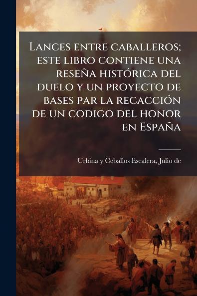 Lances entre caballeros; este libro contiene una reseÃ±a histÃ³rica del duelo y un proyecto de bases par la recacciÃ³n de un codigo del honor en EspaÃ±a