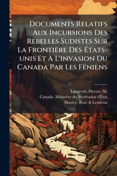 Documents Relatifs Aux Incursions Des Rebelles Sudistes Sur La FrontiÃ¨re Des Ãtats-unis Et Ã L'invasion Du Canada Par Les FÃ©niens