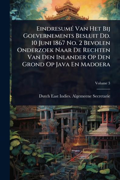 EindresumÃ(c) Van Het Bij Goevernements Besluit Dd. 10 Juni 1867 No. 2 Bevolen Onderzoek Naar De Rechten Van Den Inlander Op Den Grond Op Java En Madoera