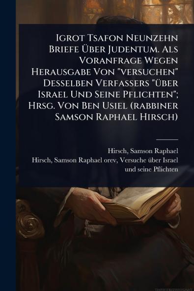 Igrot Tsafon Neunzehn Briefe Ãber Judentum. Als Voranfrage Wegen Herausgabe Von versuchen Desselben Verfassers Ã1/4ber Israel Und Seine Pflichten; Hrsg. Von Ben Usiel (rabbiner Samson Raphael Hirsch)