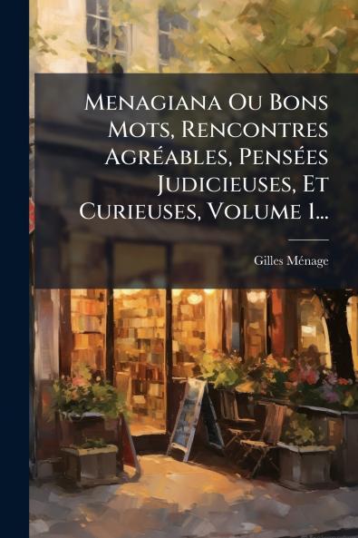 Menagiana Ou Bons Mots Rencontres AgrÃ©ables PensÃ©es Judicieuses Et Curieuses Volume 1...