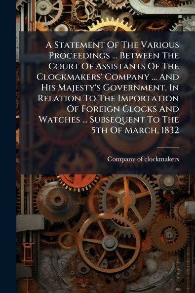 A Statement Of The Various Proceedings ... Between The Court Of Assistants Of The Clockmakers' Company ... And His Majesty's Government In Relation To The Importation Of Foreign Clocks And Watches ... Subsequent To The 5th Of March 1832