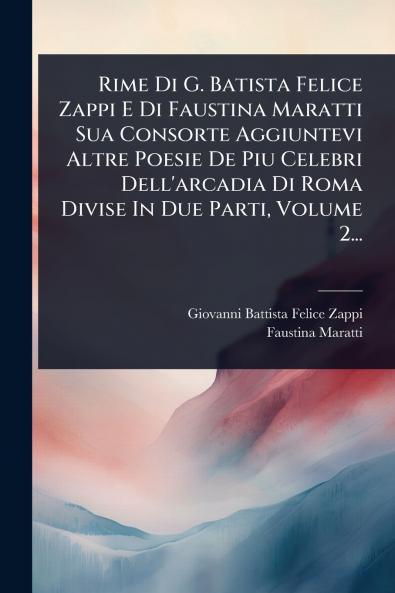 Rime Di G. Batista Felice Zappi E Di Faustina Maratti Sua Consorte Aggiuntevi Altre Poesie De Piu Celebri Dell'arcadia Di Roma Divise In Due Parti Volume 2...