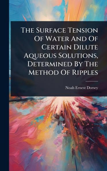 Surface Tension Of Water And Of Certain Dilute Aqueous Solutions Determined By The Method Of Ripples