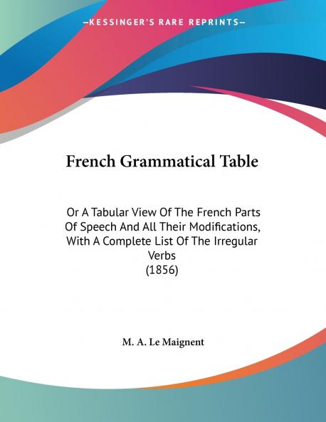 French Grammatical Table